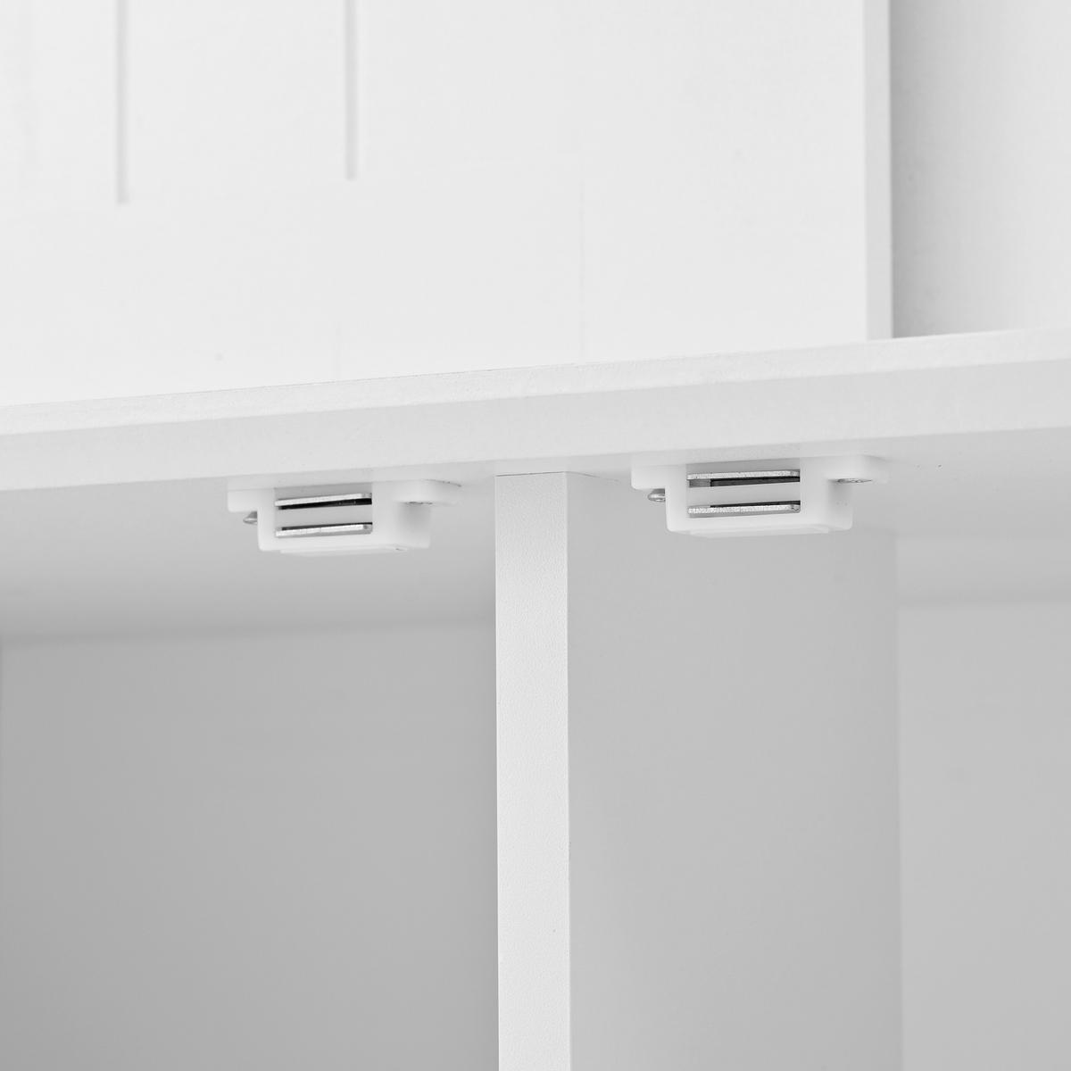 KLEIDERSCHRANK Schuhschrank Garderobe Multifunktion Haken - Weiß, Holzwerkstoff (50/180/100cm) - FLIEKS