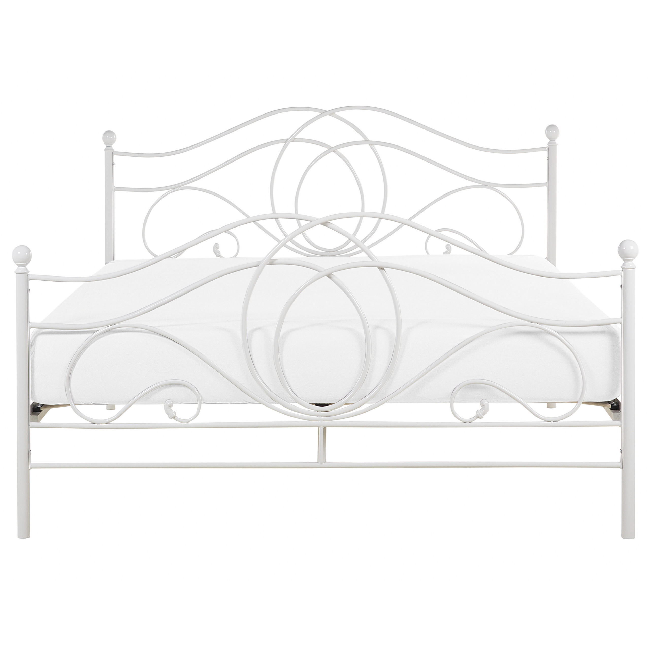 METALLBETT 140/200cm Weiß Lyra - Weiß, Metall (140/200cm) - Beliani