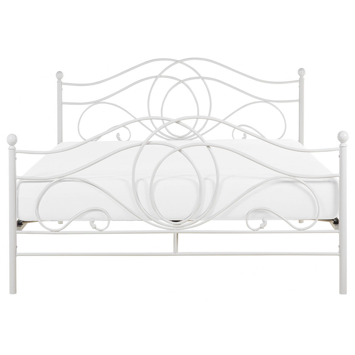 METALLBETT 140/200cm Weiß Lyra - Weiß, Metall (140/200cm) - Beliani