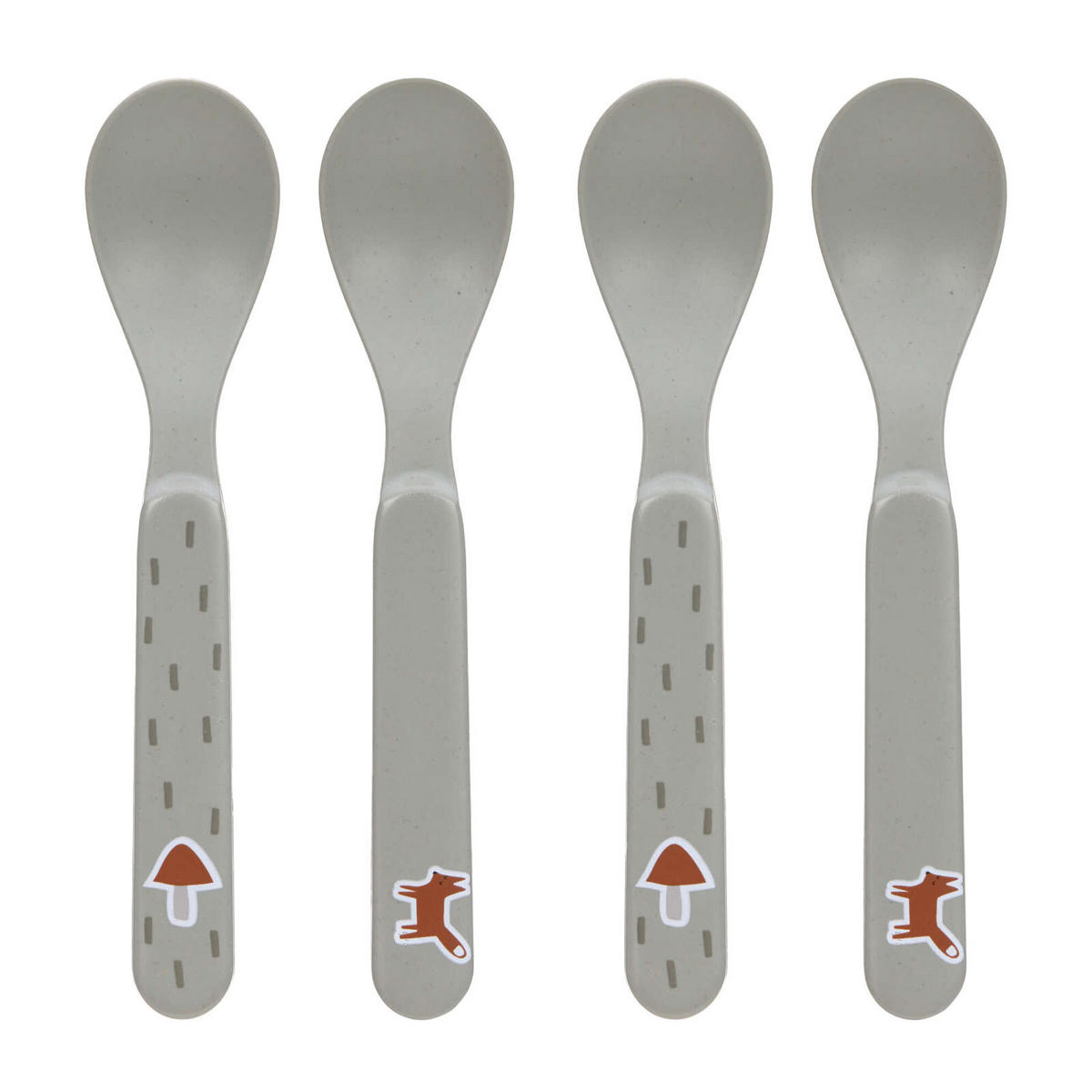 KINDERLÖFFEL Little Forest Fuchs 13,5 4er Set - Grün, Metall - Lässig