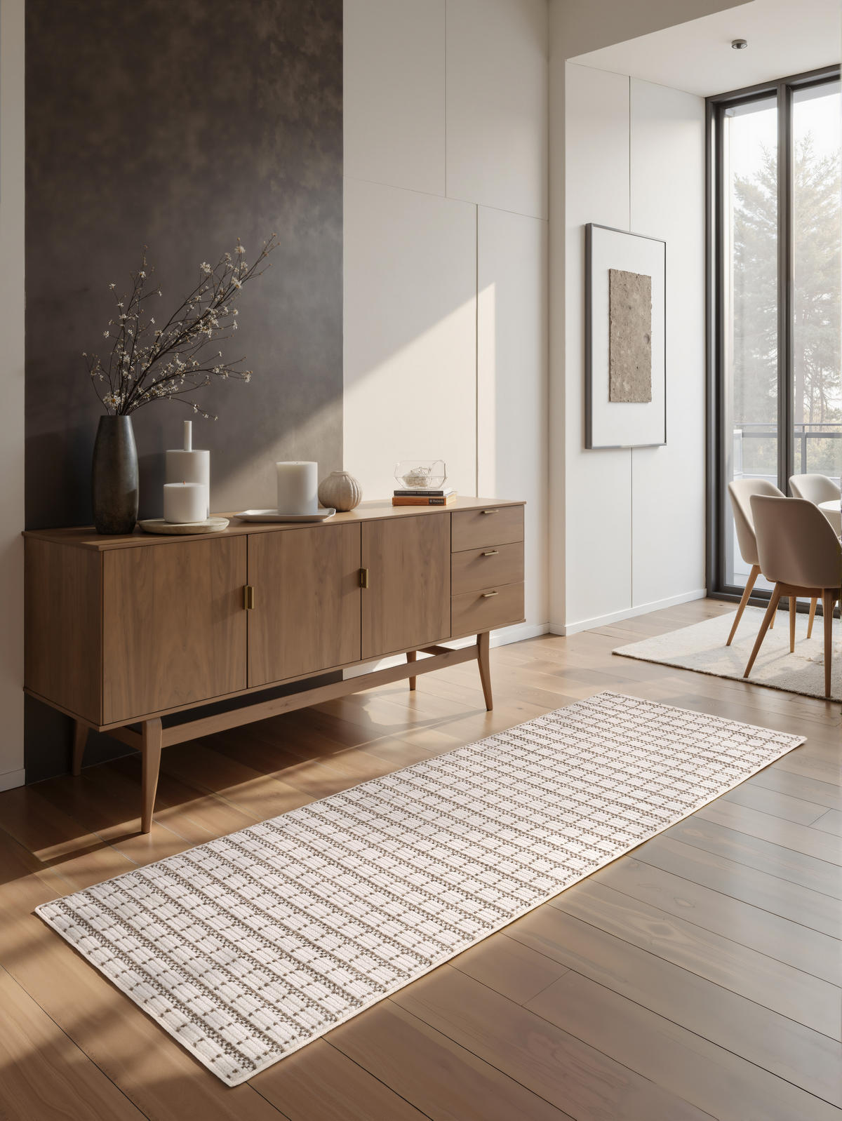 SOFT-TEPPICH Jacky Weiß-Beige 80x220 cm - Hellbraun, Textil (80/220cm) - Tesso Living