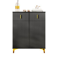 SIDEBOARD 83/35/101 cm in Schwarz mit 2 Türen und 2 Schubladen - Schwarz, Holzwerkstoff (83/101/35cm) - Flora Grace