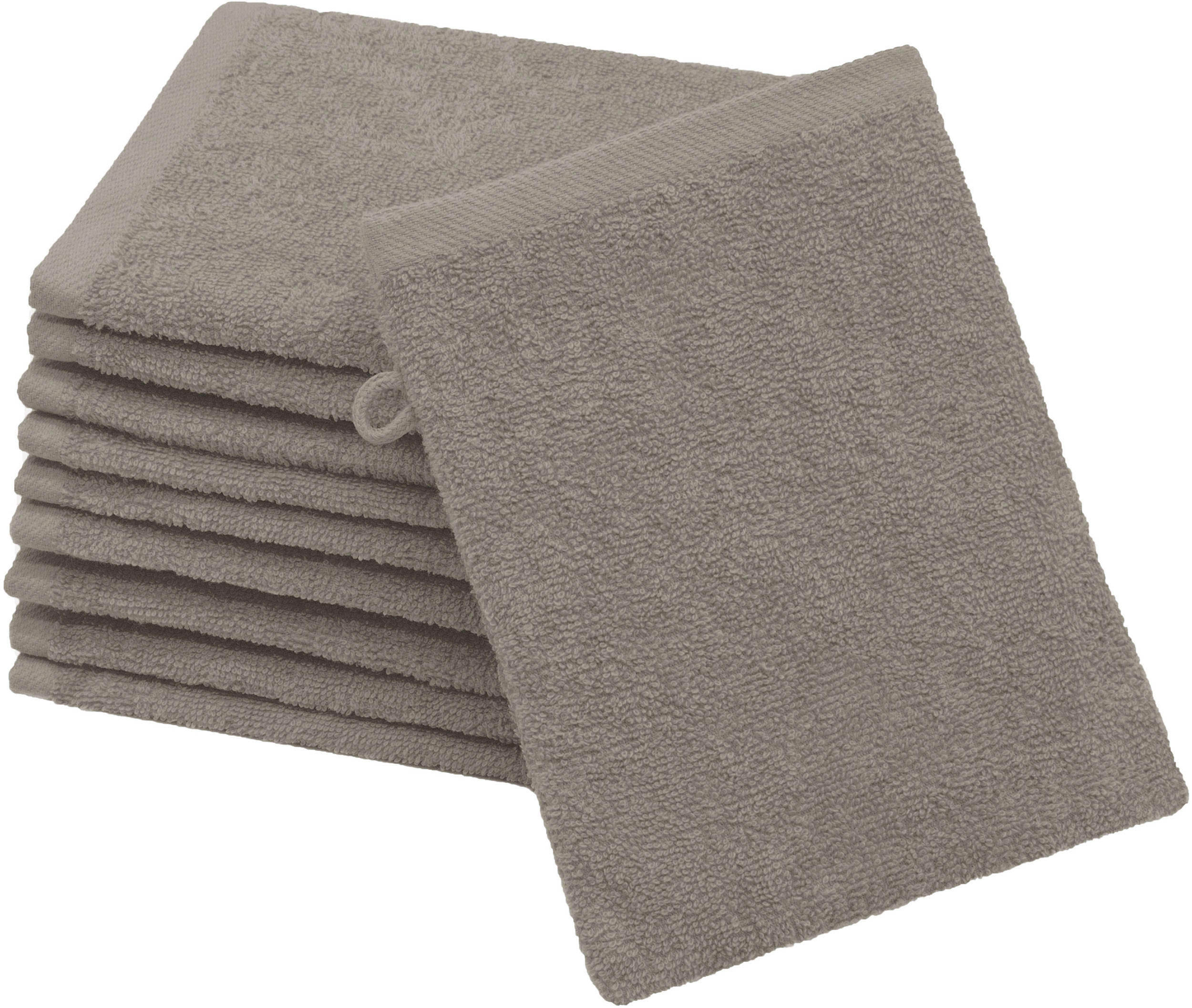 WASCHHANDSCHUH, 10er-Set, 16x21 cm, 100% Baumwolle, Braun - Fango, Textil (16/21cm) - Zollner