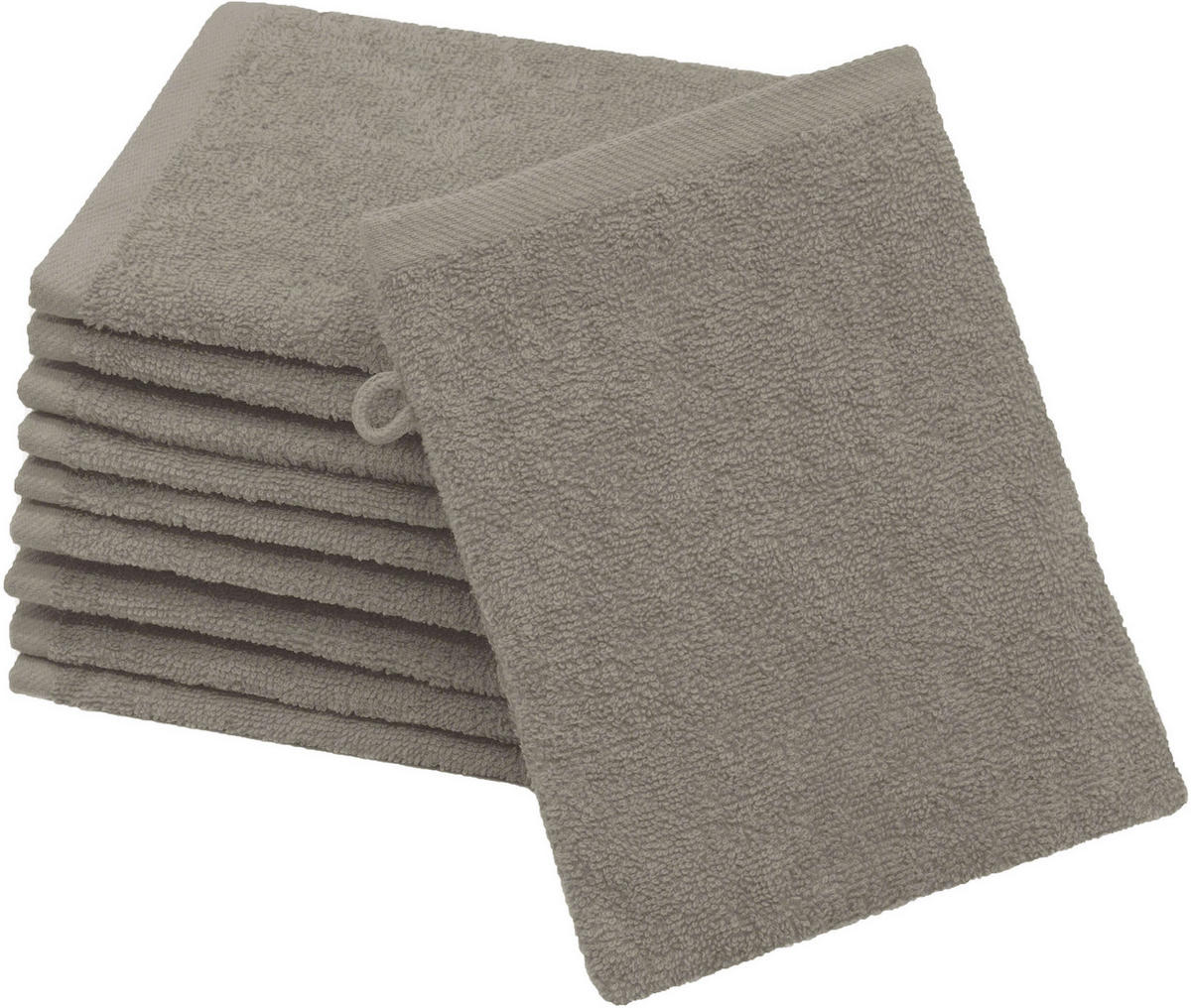 WASCHHANDSCHUH, 10er-Set, 16x21 cm, 100% Baumwolle, Braun - Fango, Textil (16/21cm) - Zollner