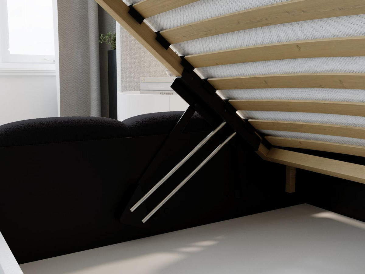 POLSTERBETT Modo 180x200 Schwarz - Schwarz, Textil (180/200cm) - Graingold