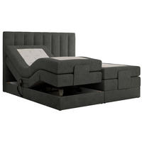 BOXBETT COMFORTO 160/200 - Dunkelgrau Struktur - H3 - Dunkelgrau, Holz/Textil (160/200cm) - MKS