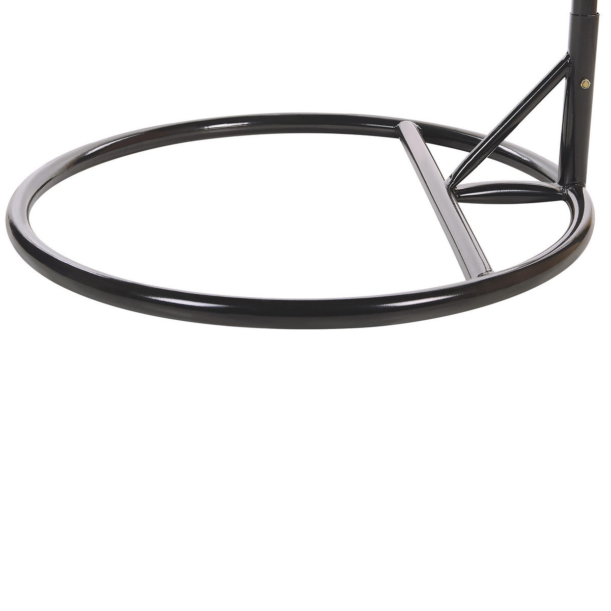 HÄNGESESSEL mit Gestell PE Rattan grau 97 cm Tollo - Grau, Kunststoff (106/199/97cm) - Beliani