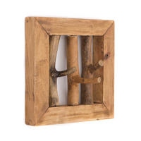 WANDGARDEROBE Leonor 25 Mahagoni Massivholz, 3 Haken naturfarben - Naturfarben, Holz (11/25/25cm) - CREEDWOOD