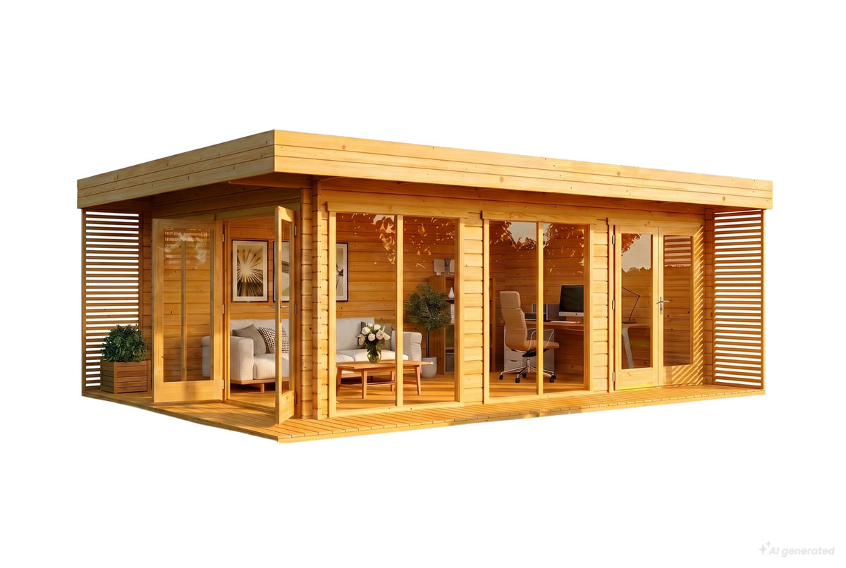 GARTENHAUS Holz Viva - Pinienfarben, Holz (670/243/482cm) - Alpholz