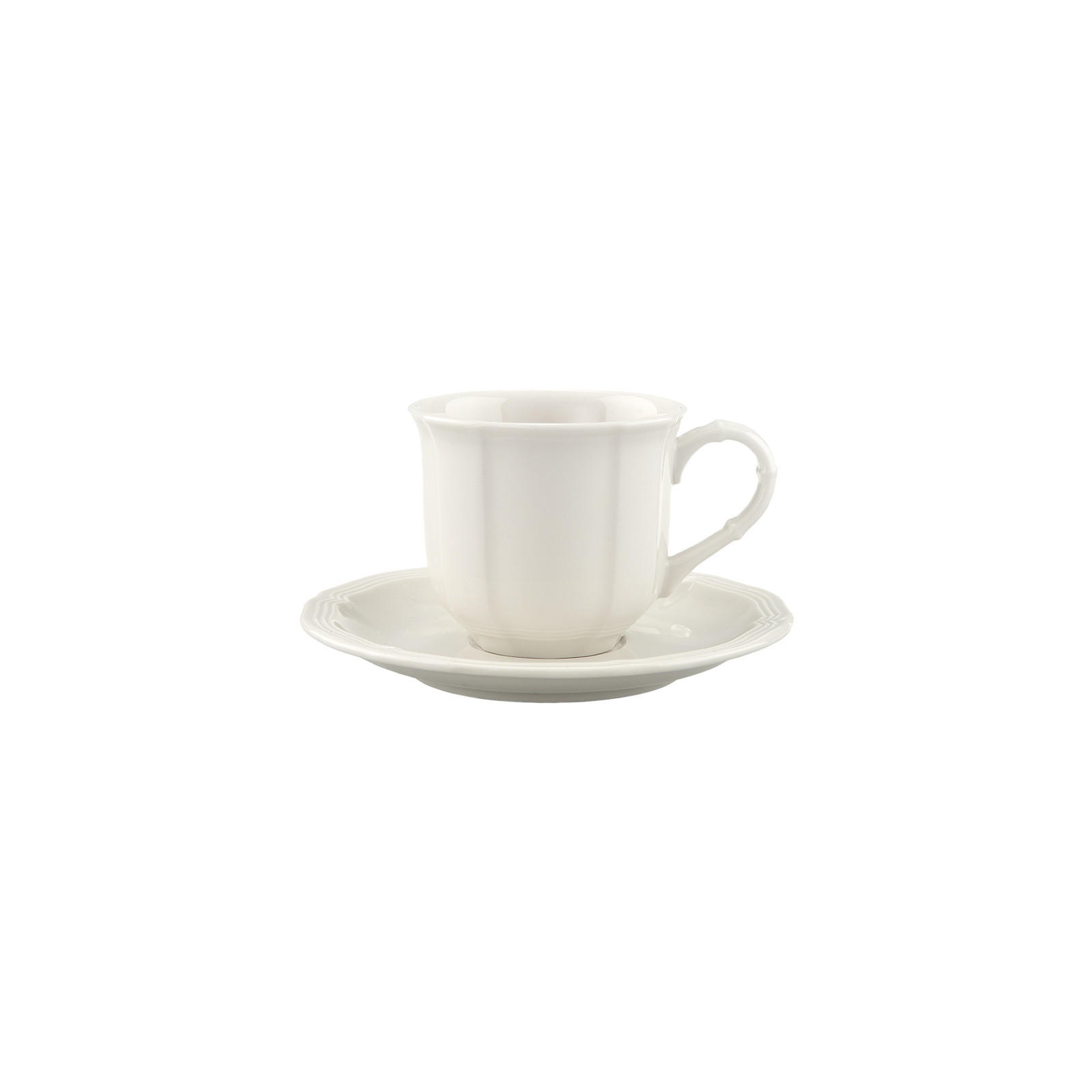 ESPRESSOTASSE MIT UNTERTASSE Manoir weiß 80 ml - Weiß, Keramik (12.2/7.5/12.2cm) - Villeroy & Boch