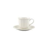 ESPRESSOTASSE MIT UNTERTASSE Manoir weiß 80 ml - Weiß, Keramik (12.2/7.5/12.2cm) - Villeroy & Boch