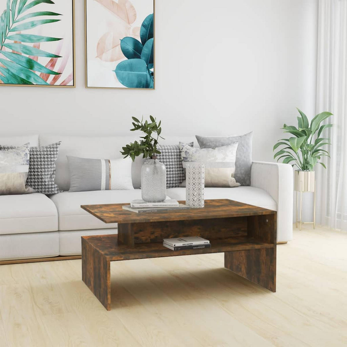 COUCHTISCH Räuchereiche 90x60x42,5 cm Holzwerkstoff - Braun, Holzwerkstoff (90/60/42.5cm) - furnicato