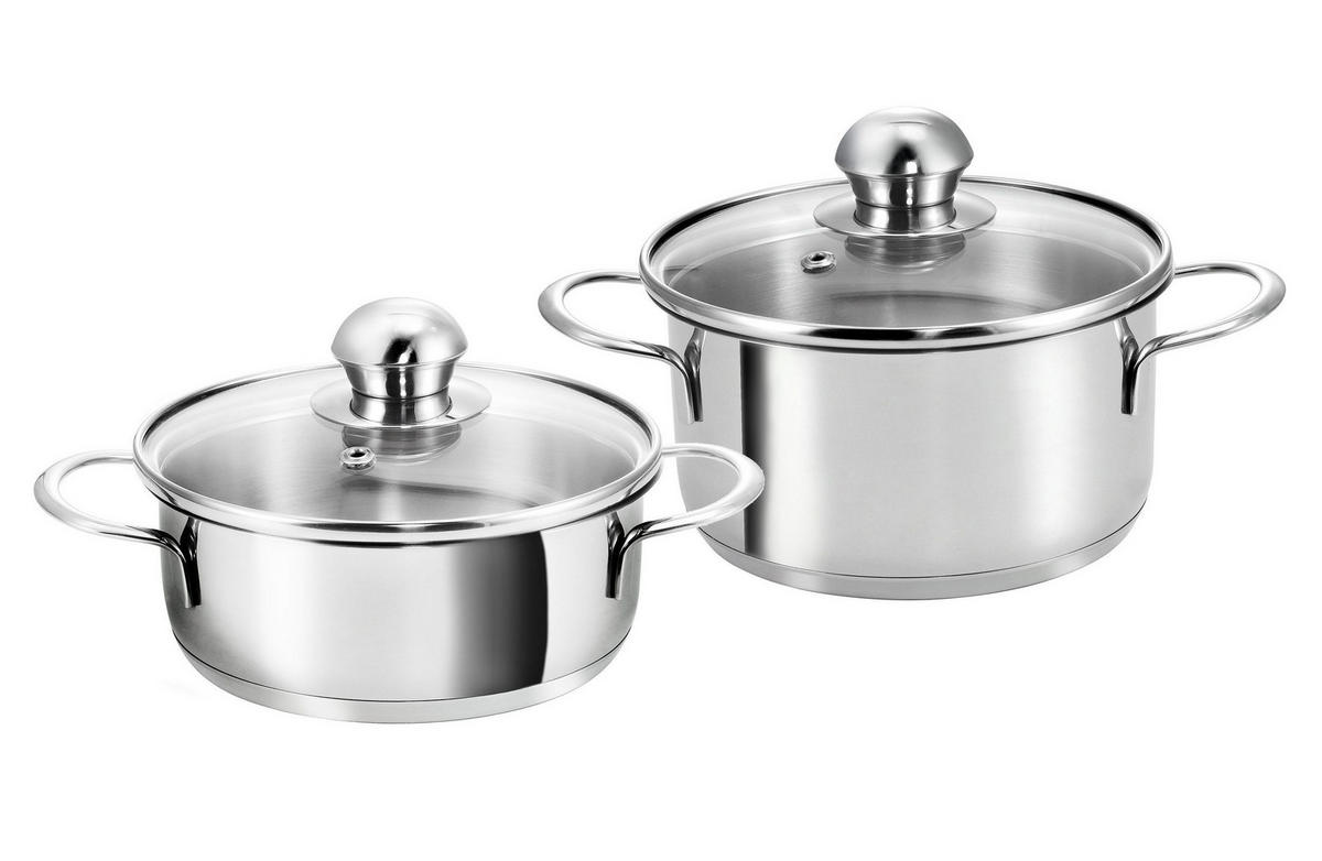 TOPFSET Parvus, Edelstahl, Induktion, 2-teilig, 14 + 14 cm - Edelstahlfarben, Metall - KOPF