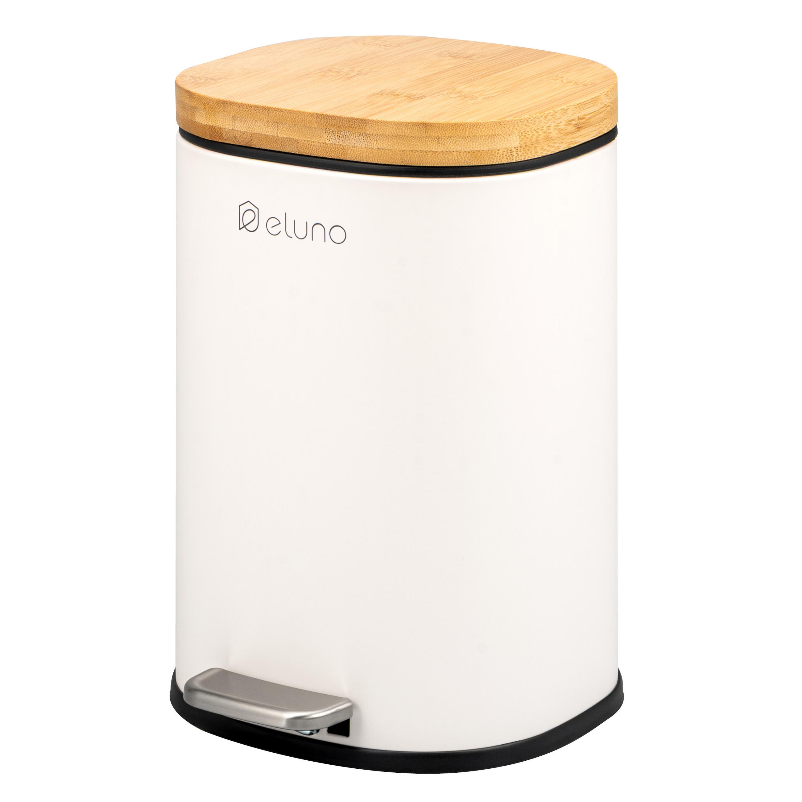 KOSMETIKEIMER FRAMURA, Metall mit Bambus, weiß - Weiß, Metall (18.5/27.5/23cm) - eluno