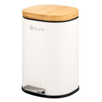 KOSMETIKEIMER FRAMURA, Metall mit Bambus, weiß - Weiß, Metall (18.5/27.5/23cm) - eluno