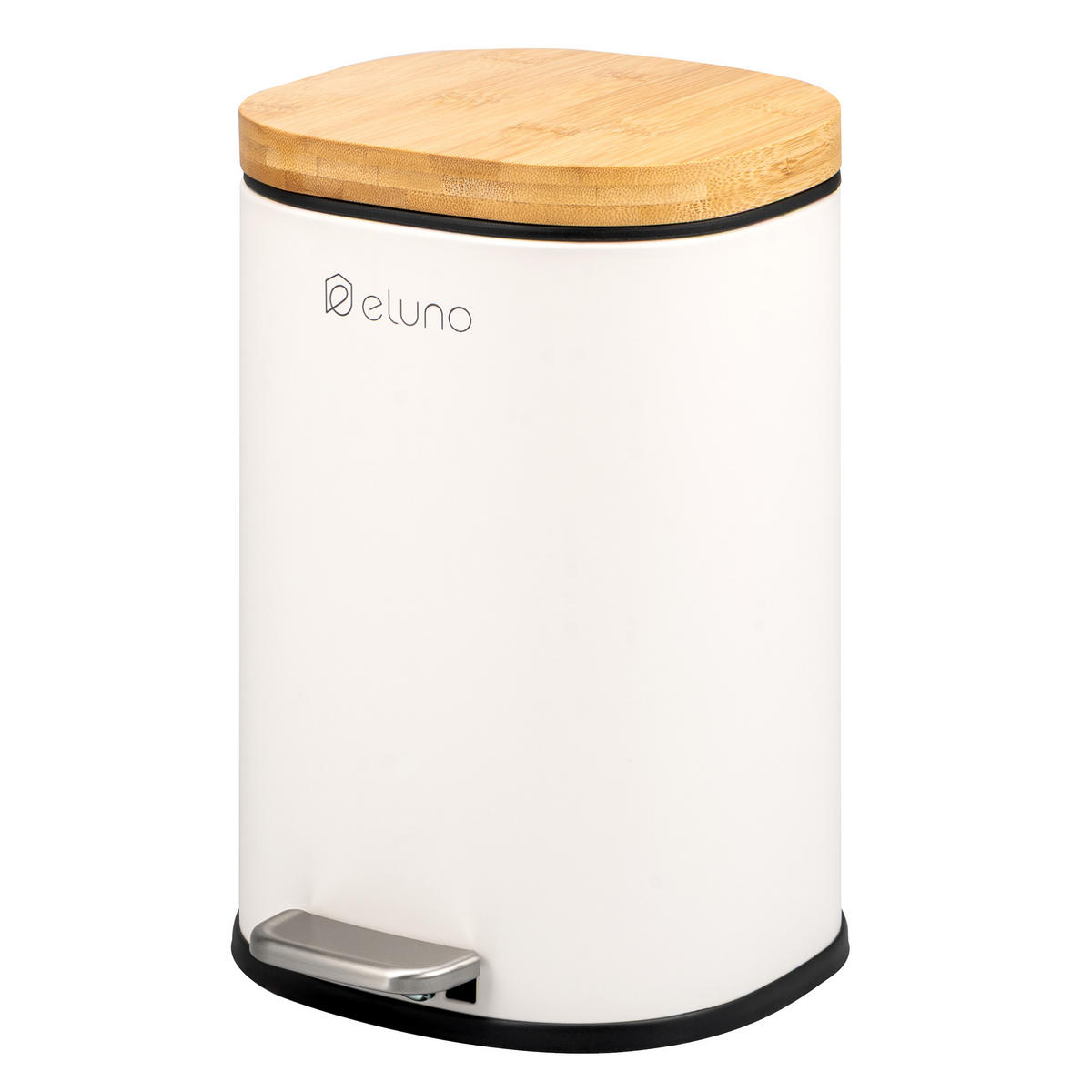 KOSMETIKEIMER FRAMURA, Metall mit Bambus, weiß - Weiß, Metall (18.5/27.5/23cm) - eluno