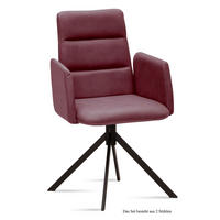 ARMLEHNSTUHL (2er-Set) Duana 52x92x60 Schwarz/Marsala - Brombeere/Schwarz, Kunststoff (60/92/52cm) - 58aufmkessel