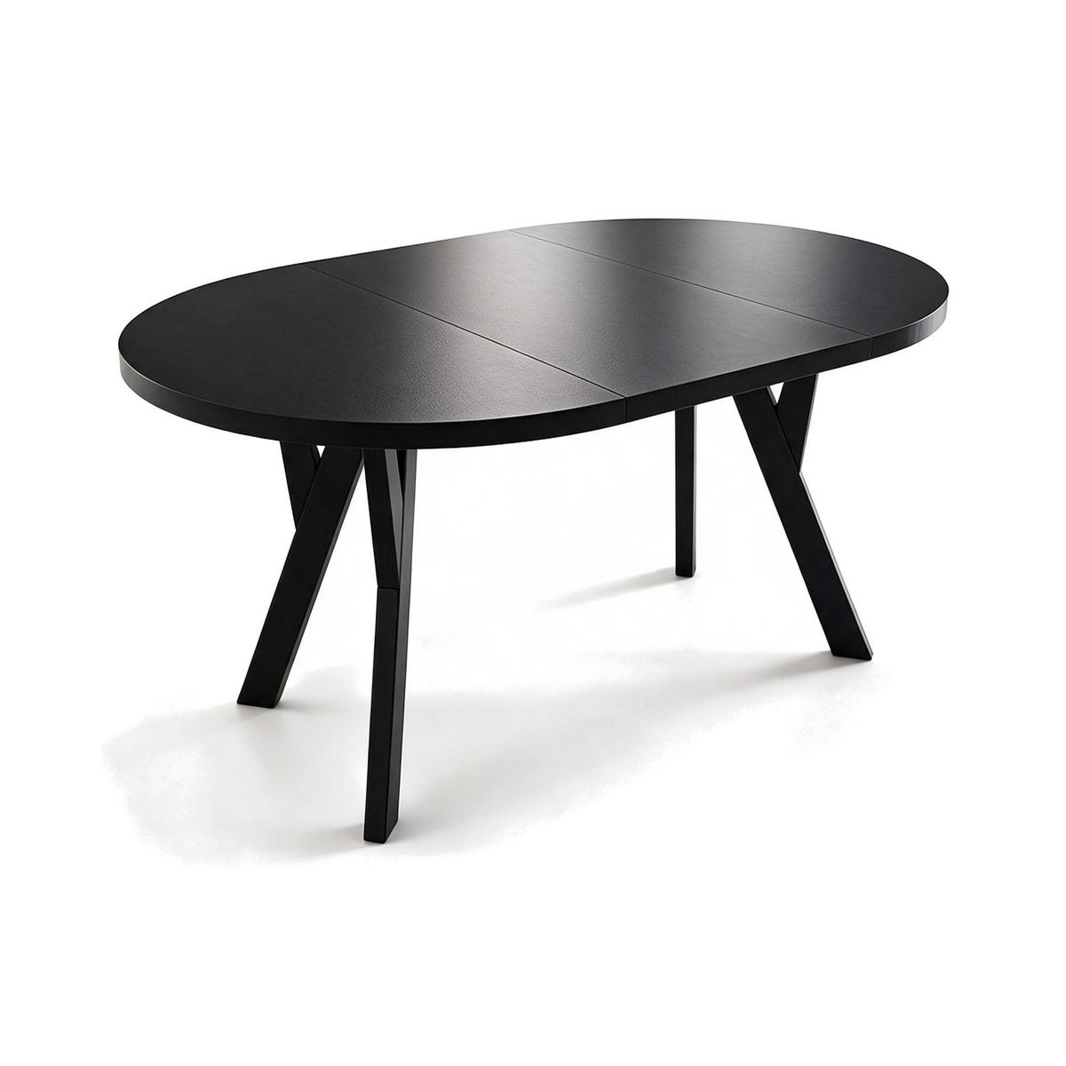 ESSTISCH ausziehbar rund 90-190 cm ATO Schwarz, Auszugstisch mit Einlegeplatte - Schwarz, Holzwerkstoff (90/90/77cm) - VENASI MÖBEL
