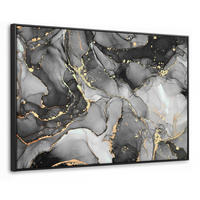 LEINWAND Bilder mit Rahmen - Grau - Luxus - Gold - Marmor - 120x80 - Dunkelgrau, Textil (120/80cm) - MuchoWow