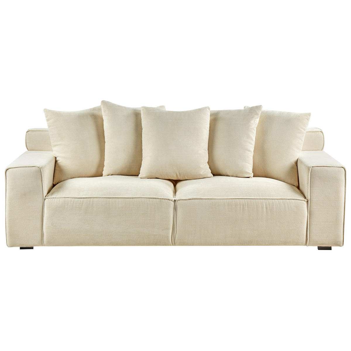 POHOVKA 3-místná Manšestr Světle béžová Viskan - béžová, textil (200/62/74cm) - Beliani