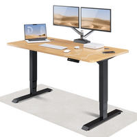 SCHREIBTISCH Elektrisch Höhenverstellbarer HomePro 160x80cm Schwarz/Eiche mit Memory-Funktion, Anti-Kollisions Technologie - Eichefarben/Schwarz, Holzwerkstoff (80/160/62cm) - Desktronic