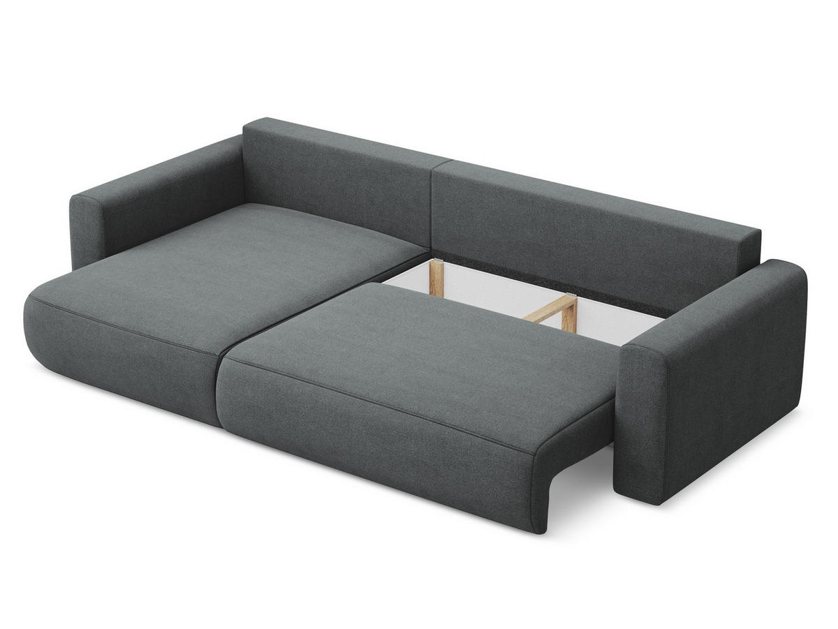 ECKSOFA mit Schlaffunktion Samt Stoff Violett - Lila/Flieder, Kunststoff/Textil (185/290cm) - Makamii