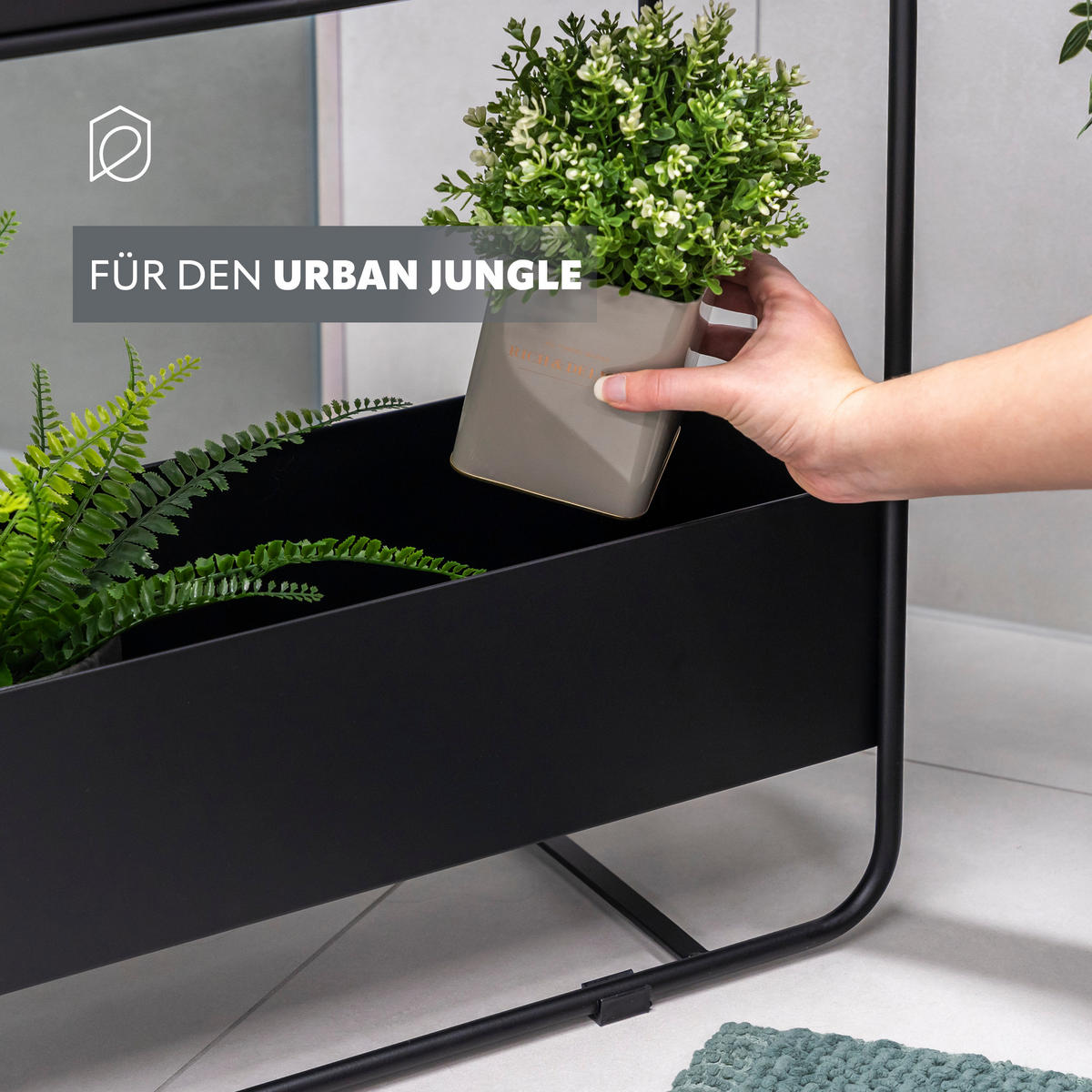 PFLANZENSTÄNDER, schwarz - Schwarz, Metall (25/60/71cm) - eluno