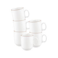 BECHER MIT HENKEL Sento Home Pure Lines Cocoa Brown 400 ml 6er Set - Hellbraun, Keramik (0.4L) - Seltmann Weiden