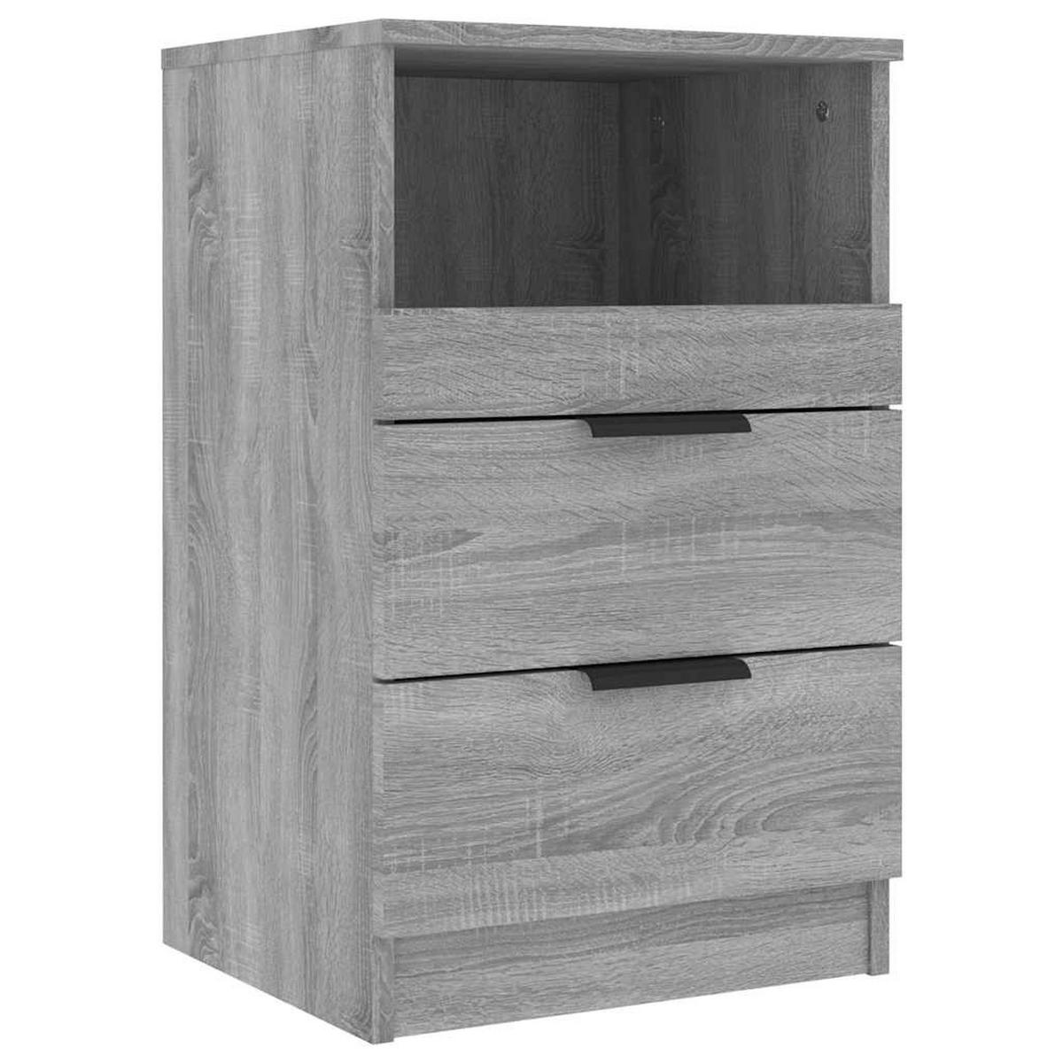 NACHTTISCH 2 Stk. mit 2 Schubladen 40/36/65 cm aus Holzwerkstoff in Grau Sonoma Dekor - Grau, Holzwerkstoff (40/65/36cm) - vidaXL