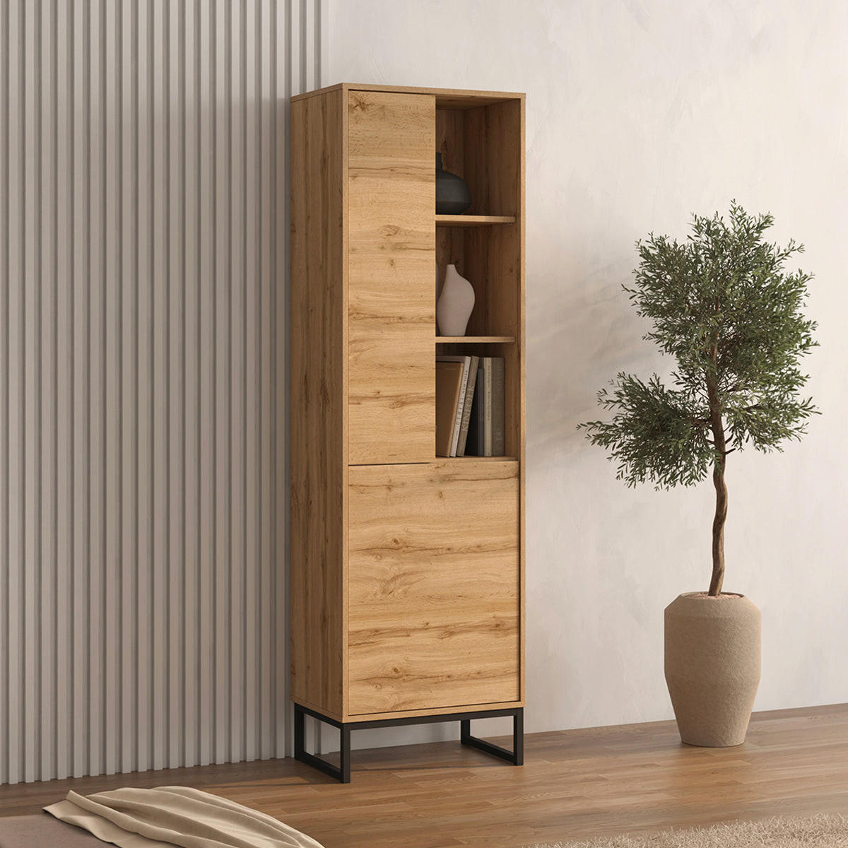 REGÁL NA KNIHY Loa Drevo - hnedá, kompozitné drevo (53.5/180/36.5cm) - Petits-meubles