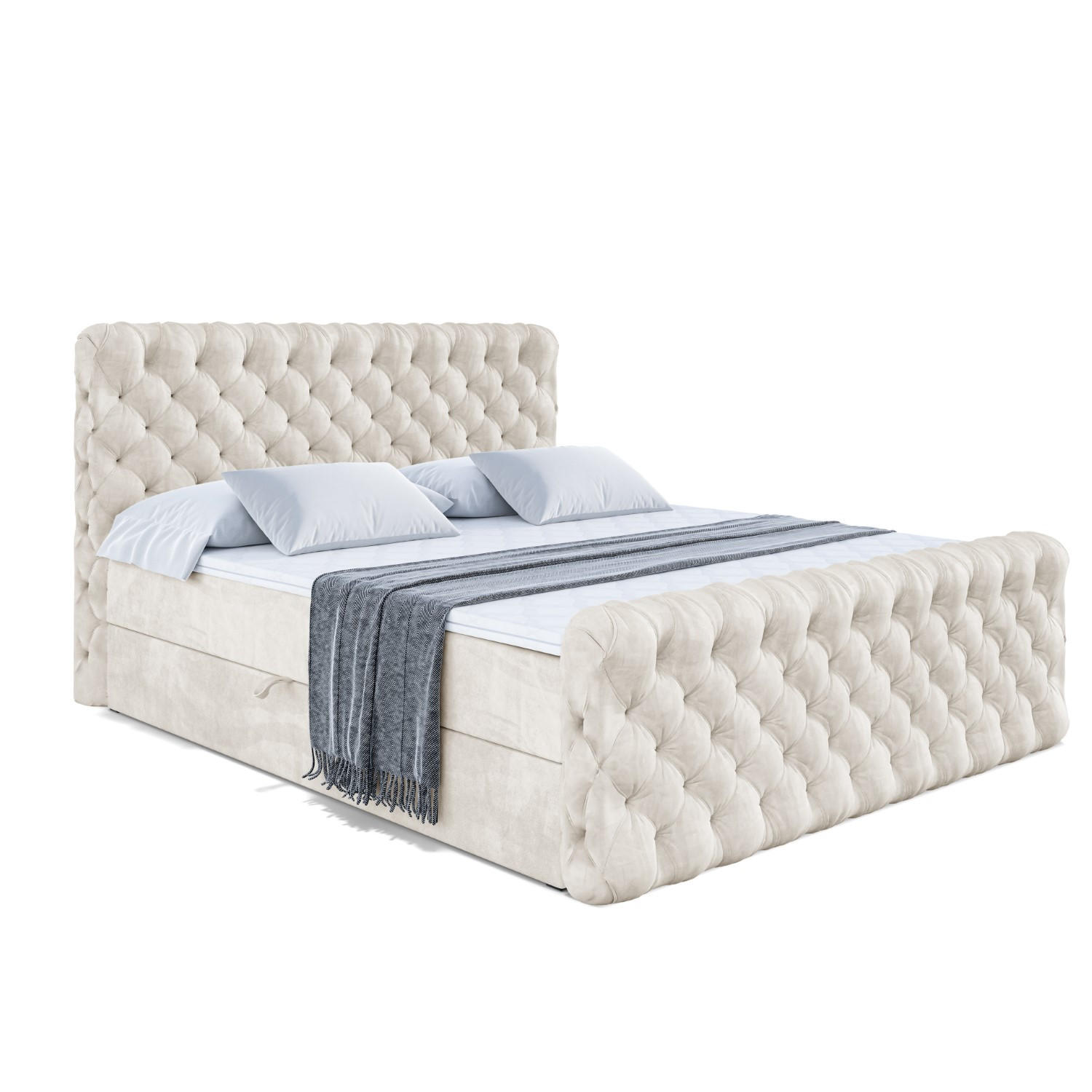 BOXBETT BOXI8-Z - 140x200 cm - H3 - Ecru - Ecru, Holzwerkstoff (140/200cm) - ALTDECOR