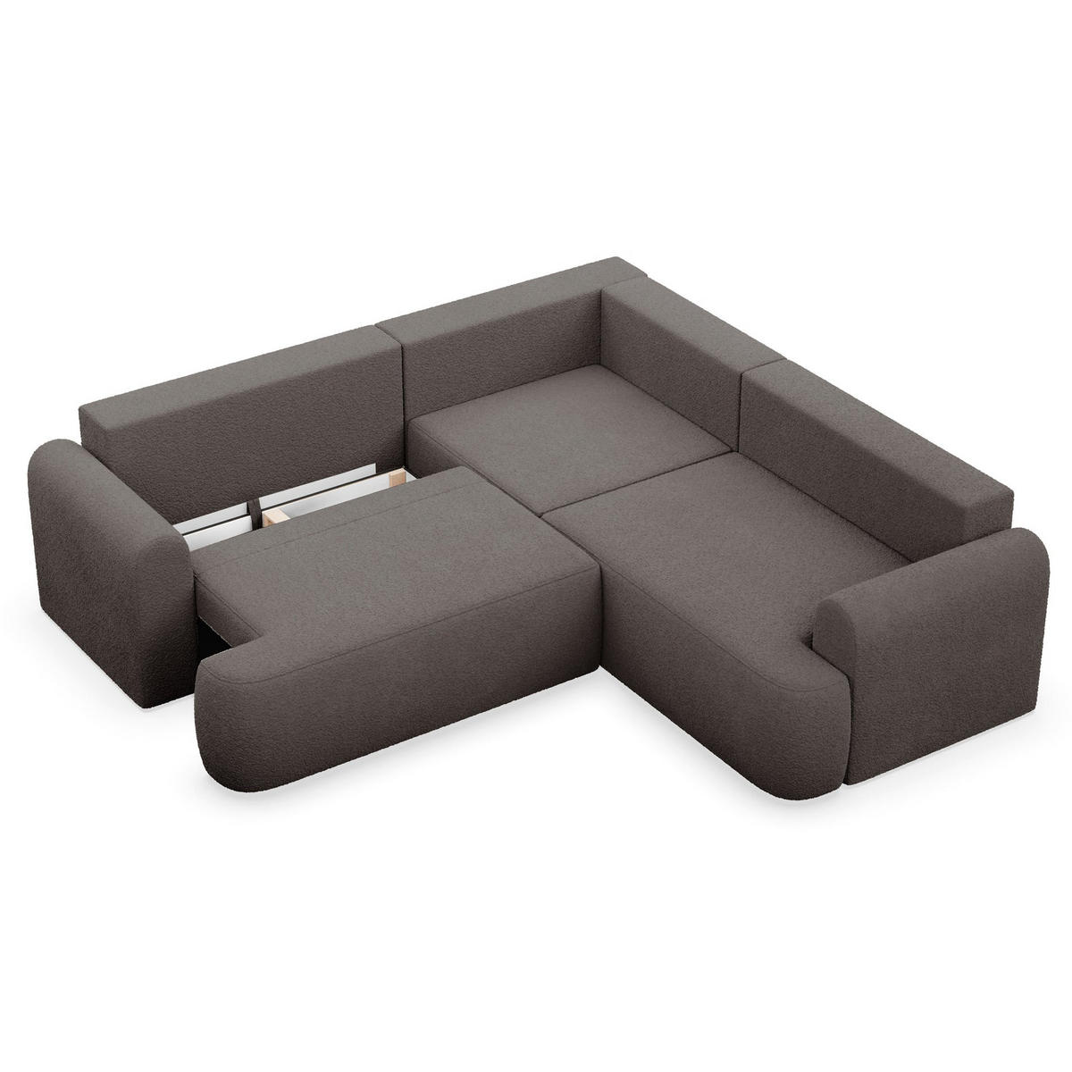 ROHOVÁ POHOVKA Kaveo Béžová látka univerzální s rohovým dílem s úložným prostorem - černá/hnědá, textil/plast (245/245cm) - Selsey