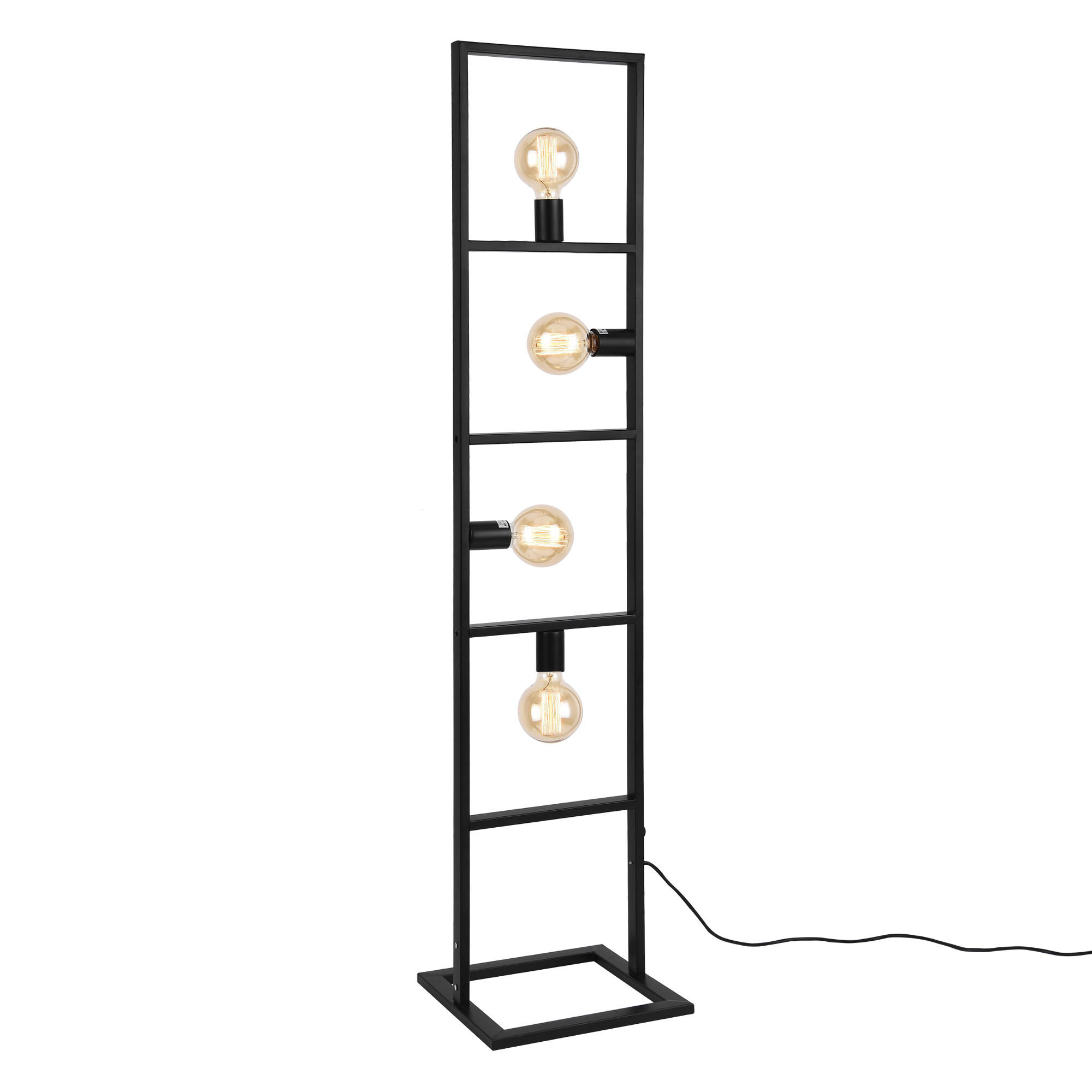 STEHLEUCHTEN Plauen - Schwarz, Metall (31/31/143cm) - lux.pro