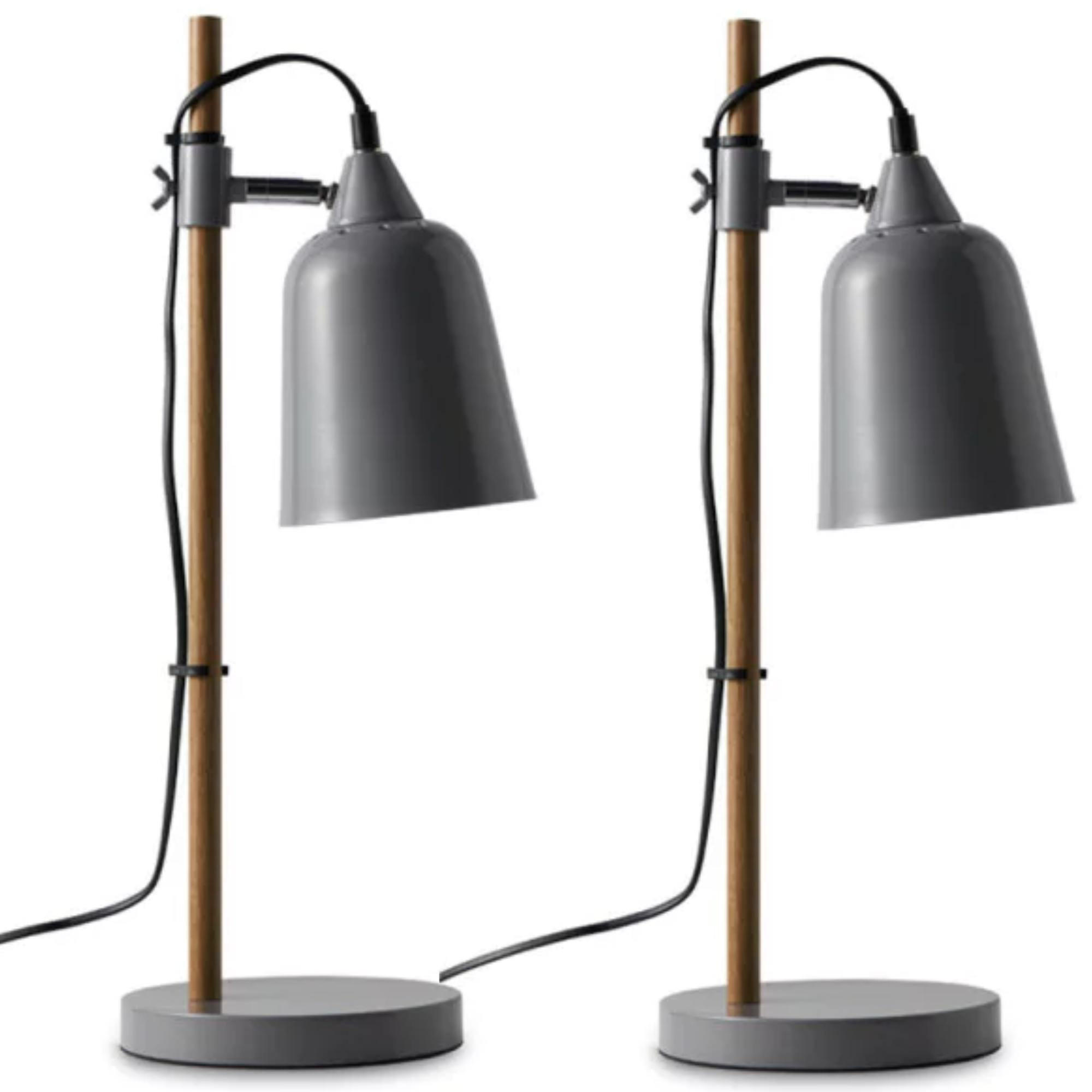 TISCHLAMPE HALI 2-er Set, Grau - Grau, Metall (16/16/49cm) - KONSIMO®