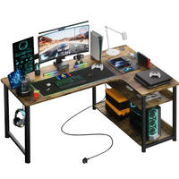 SCHREIBTISCH mit Regal USB Steckdose Braun Arbeitszimmer Tisch - Braun, Holz (100/50/74cm) - Kaket