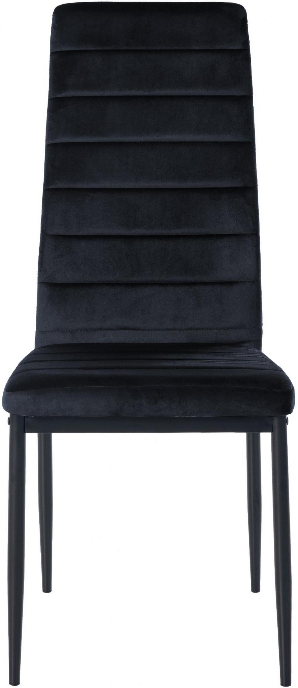 STUHL Samt schwarz - Schwarz, Textil/Metall (41.5/99/40cm) - CLP