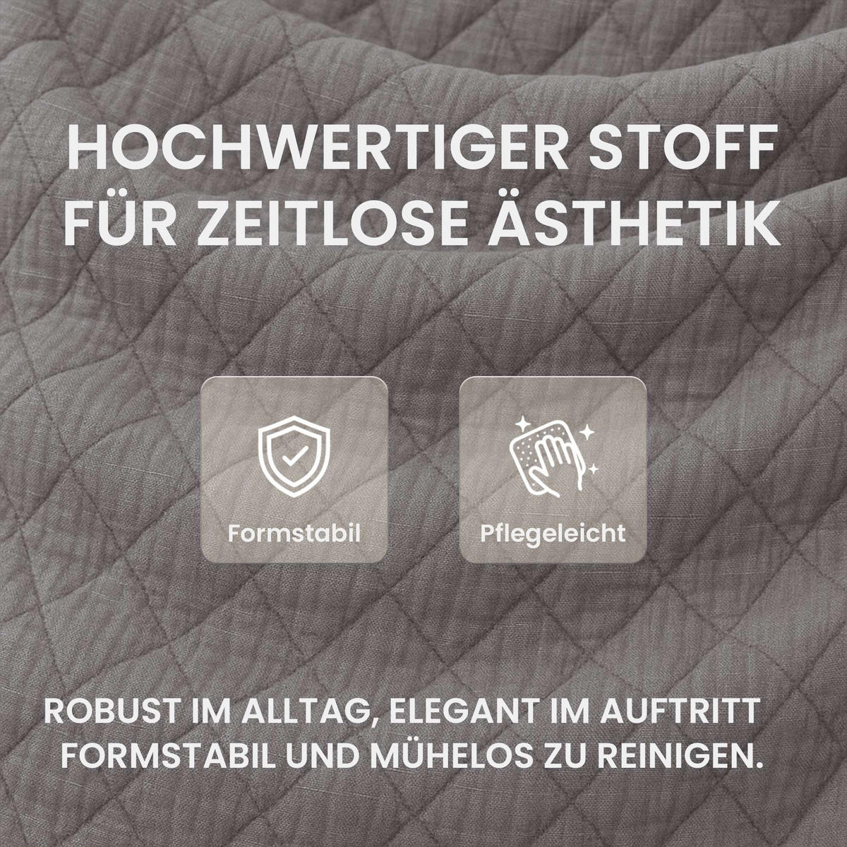 ESSZIMMERSTUHL Stoff Grau - Eukalyptusholzfarben/Grau, Holz/Textil (63/84/61cm) - CLP