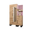 GARDEROBEN-SET 196/116/45,6 - Pink/Schwarz, Holz/Kunststoff (116/196/45.6cm) - Abiks Möbel