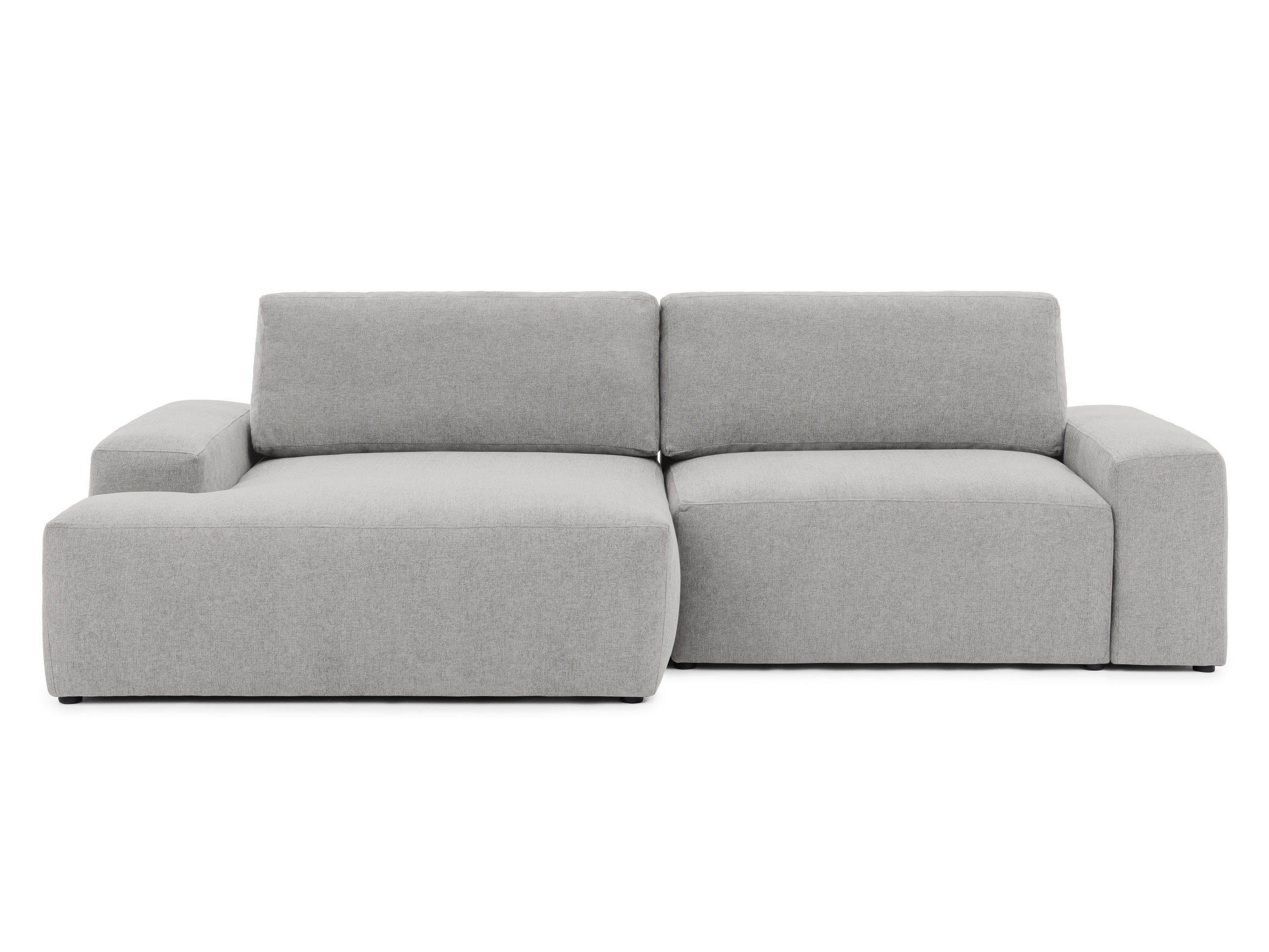 ECKSOFA Lennon aus Hellgrau Strukturstoff mit Schlaffunktion und Bettkasten - Hellgrau/Schwarz, Holz/Kunststoff (137/264cm) - S-Style