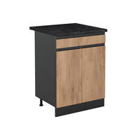 DULAP DE BAZĂ DE BUCĂTĂRIE R-Line, Stejar auriu/antracit, 60 cm cu sertar стільниця Антрацит - stejar miere/antracit, compozit lemnos (60/81.6/60cm) - Vicco