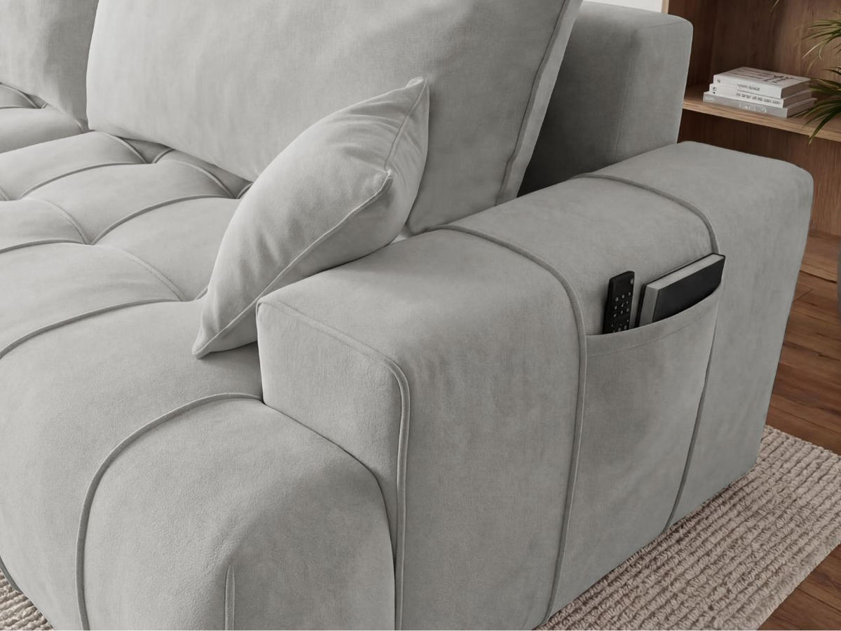 ECKSOFA Tulio Grau Links - Grau, Holz/Textil (270/165cm) - Graingold