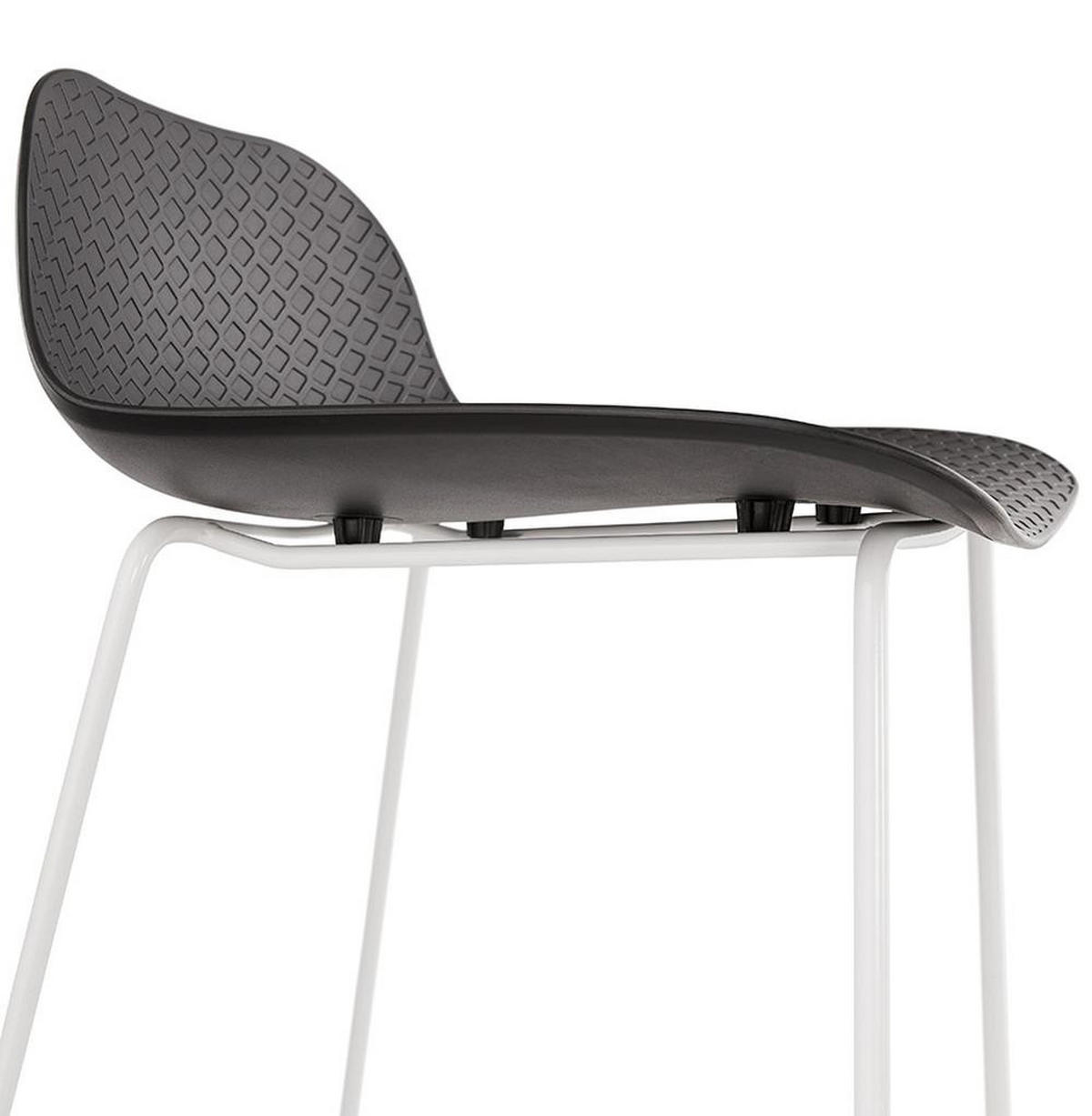 SITZHOCKER Kunststoff Metallgestell Sitzhöhe 66cm Industriedesign JORALI MINI, Schwarz-Weiß 48x53x85 cm - Schwarz/Weiß, Kunststoff/Metall (48/85/53cm) - KADIMA DESIGN