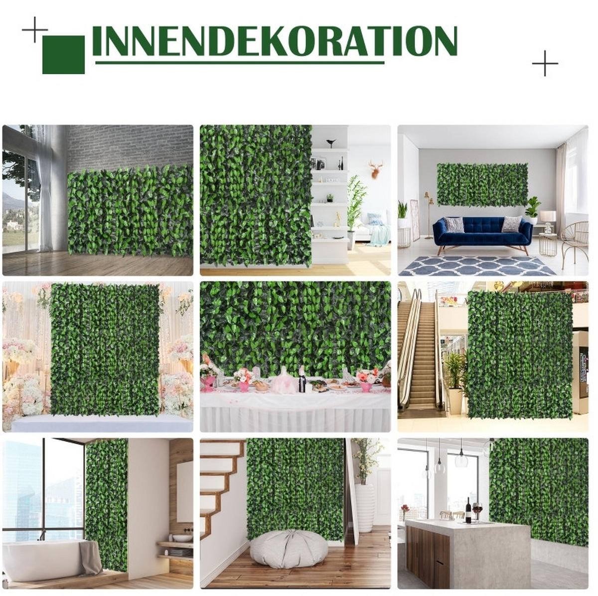 SICHTSCHUTZZAUN – Kunsthecke 300/1/100 cm grün aus Stoff - Grün, Textil (1/100cm) - OKWISH