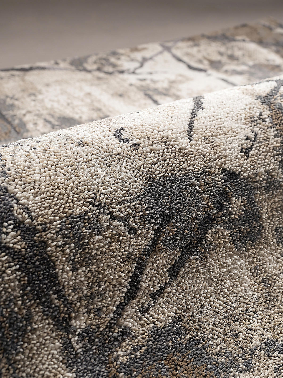 TEPPICH Kurzflor OGLIO Abstrakt Polypropylen-Polyester Natur 80 x 150 cm - Beige, Textil (80/150cm) - KADIMA DESIGN