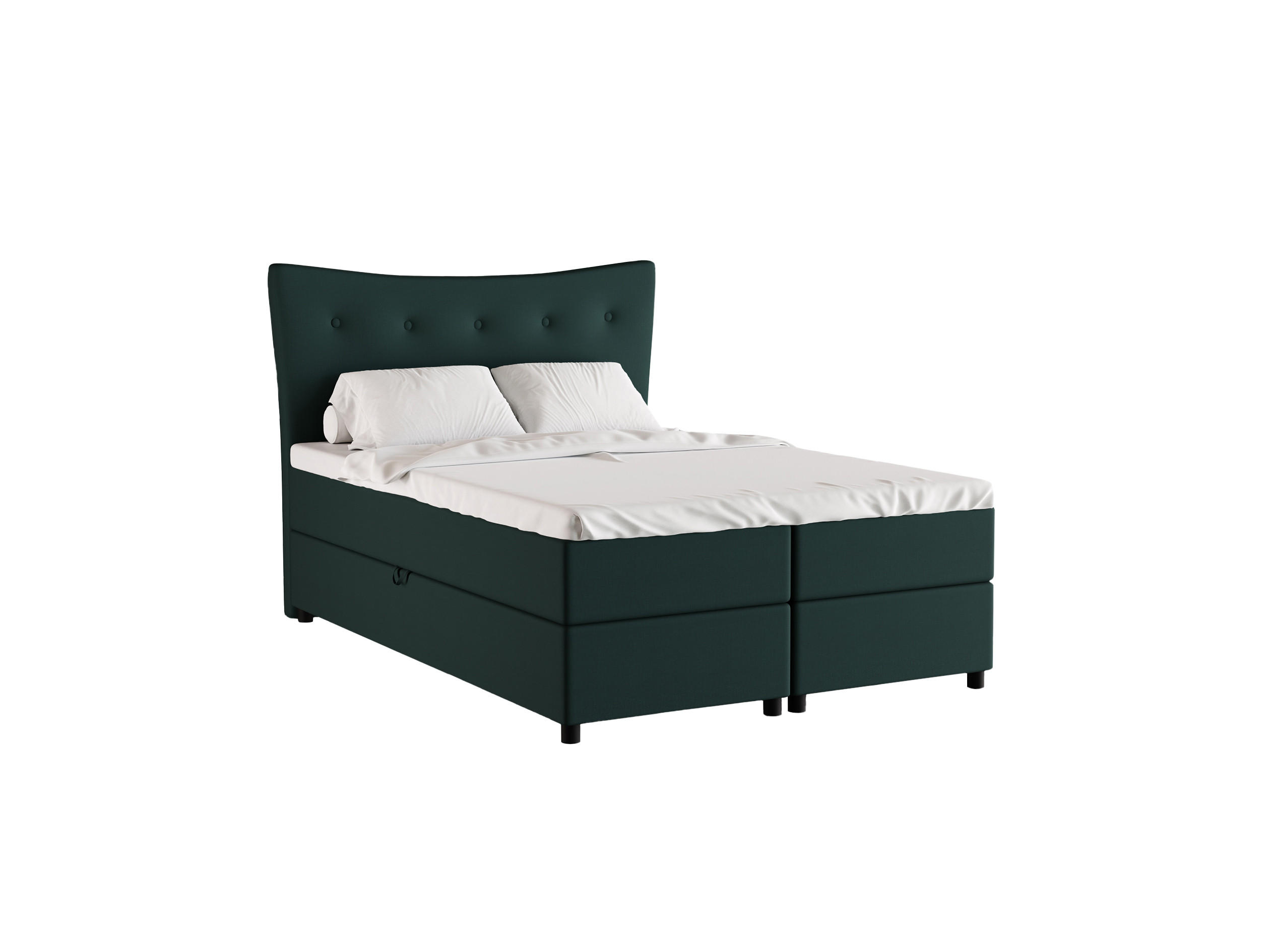 BOXBETT Nevada 140 x 200 cm Doppelbett mit hochwertiger Bonell-Matratze und Topper - grün - Grün, Holz (140/200cm) - Homesy