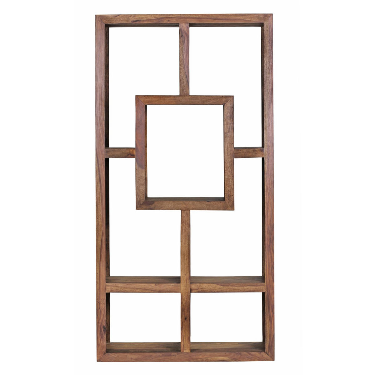 BÜCHERREGAL – NAKO, Naturholz, 90x180 cm, Landhausstil, mit Ablagefächern - Braun, Holz (90/180/35cm) - KADIMA DESIGN