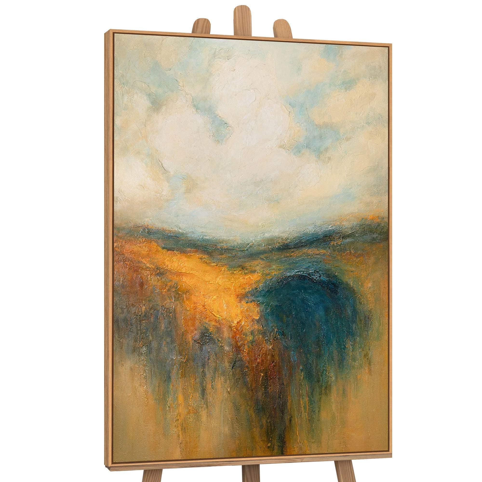 GEMÄLDE Goldener Weite Schattenfugenrahmen Eichefarben 140x100 cm - Eichefarben, Holz (140/100cm) - YS-art gallery