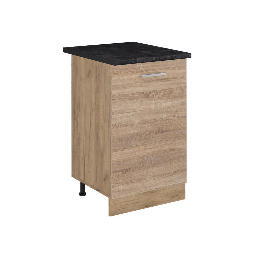 SPODNÍ SKŘÍŇKA KUCHYŇSKÉ LINKY R-Line, Sonoma/Zlatý mocný dub, 50 cm pracovná doska antracitová - Sonoma dub/barva dubu, kompozitní dřevo (50/81.6/60cm) - Vicco