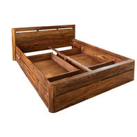 BETT mit Schublade Massivholz Akazie / Sheesham 180 x 200 x 90 walnussbraun TORONTO #254 - Walnussfarben, Holzwerkstoff (180/200cm) - Massivmoebel24