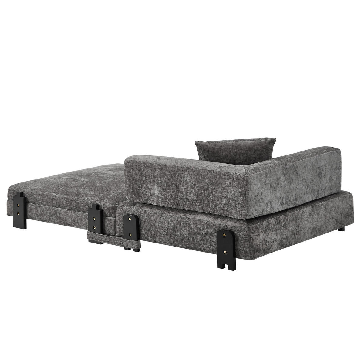 SOFA 2-in-1 mit Schlaffunktion Stoff Dark Grey - Dunkelgrau, Textil (170.5/48/84cm) - Meubliv